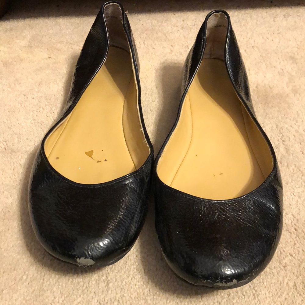 Nine West Black pleather ballet flats
